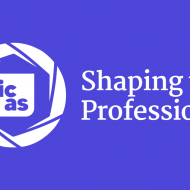 Purple image. ICAS logo left aligned. Image says 'Shaping the Profession'